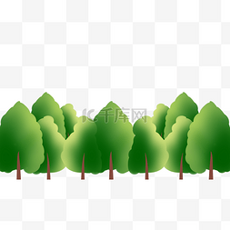 绿色自然树林图片_树木风景卡通绿色