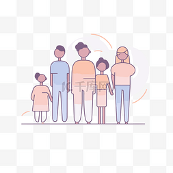 多元化图片_平线风格的家庭插图 向量