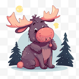 可爱的圣诞驼鹿 向量