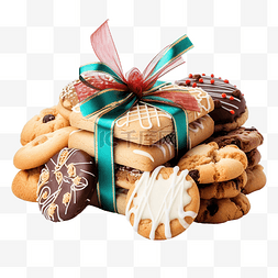 各种圣诞饼干作为圣诞节的食物礼