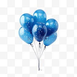 蓝色气球氦气与星星