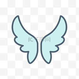 天使翅膀png图片_线条艺术风格的简单天使翅膀图标