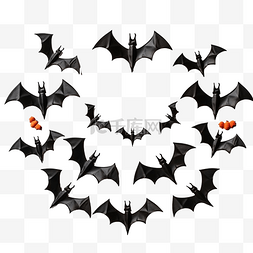万圣节装饰用塑料蝙蝠的顶视图
