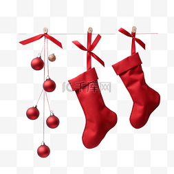 DIY 红色柔软圣诞袜用于圣诞装饰
