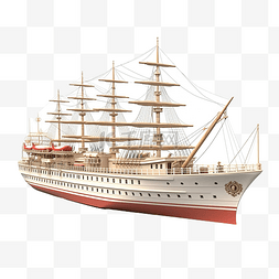 航海贸易图片_一艘海船的 3d 插图