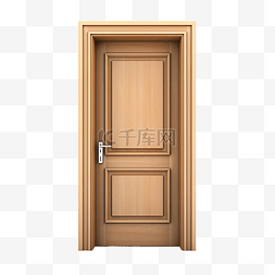 3d 木制敞开的门隔离