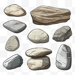 破碎的石头图片_石头 几块石头 插画