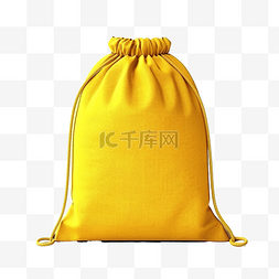 包的样机图片_黄色布袋与反射地板隔离用于样机