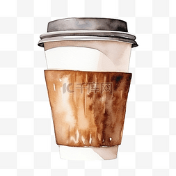 水彩咖啡纸杯