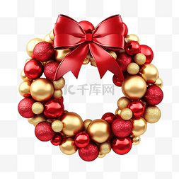 用紅色和金色聖誕球裝飾紅色蝴蝶