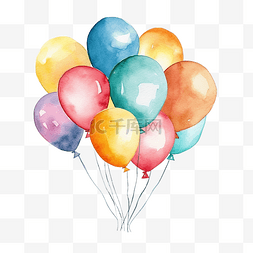 气球水彩插图