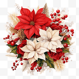 现代精美设计的圣诞快乐花卉艺术