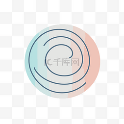 口音图标图片_带有漩涡轮廓的橙色和粉红色圆圈