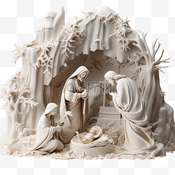 圣诞节场景 孩子耶稣诞生的人物 