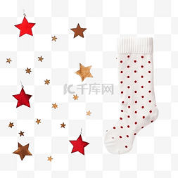 带有装饰元素和袜子的圣诞节模拟
