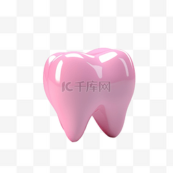 粉红色牙齿光滑