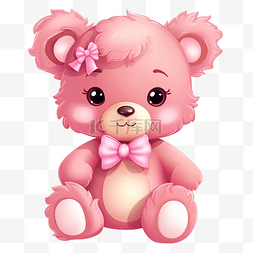 小熊吉祥物图片_粉色小熊 可爱 可爱 PNG