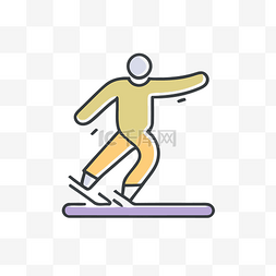 滑冰和滑雪图片_橙色和黄色的滑雪线图标 向量