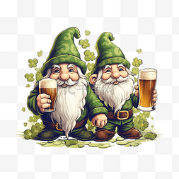 凯尔特人啤酒图片_两个爱尔兰侏儒圣帕特里克节侏儒