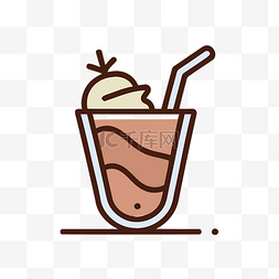 彩色冰淇淋矢量图图片_带冰淇淋和饮料图标的玻璃 向量