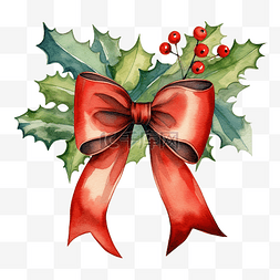 糖果可爱边框图片_圣诞冬青花环与红色蝴蝶结