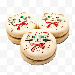 白色圣诞袜图片_自制黄油饼干，上面印有白色的圣