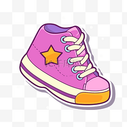 粉色可爱童鞋图片_蓝色背景上的卡通童鞋 向量