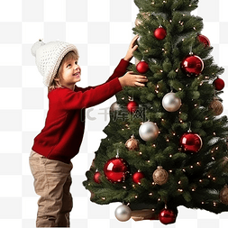 开心大小男孩图片_一个戴着圣诞老人帽子的小男孩在