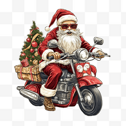 花样圣诞图片_时髦的圣诞老人在滑板车 sle 上传