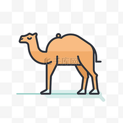 骆驼矢量图片_白色背景上孤立的骆驼轮廓矢量图