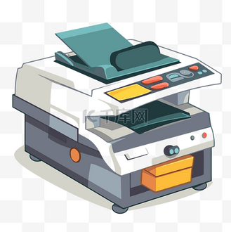复印机剪贴画打印机卡通孤立矢量插图