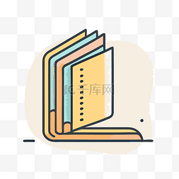 背景图片_带有彩色页面的书籍图标的插图 