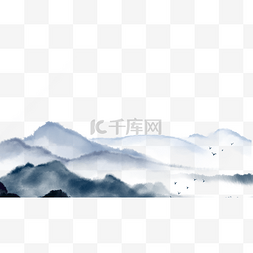 冬季雪地雪景图片_群山雪景水彩冬季