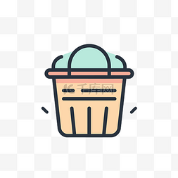 洗衣服的篮子图片_一个空篮子的图标，里面装着一桶