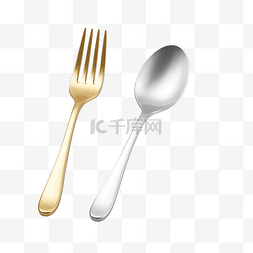 叉子和勺子图片_3d 渲染叉子和勺子隔离