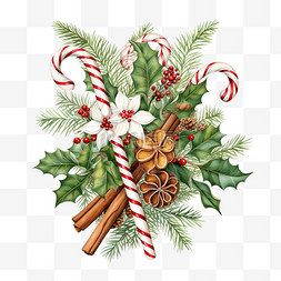 事件图片_快乐圣诞贺卡，上面有甜手杖和树