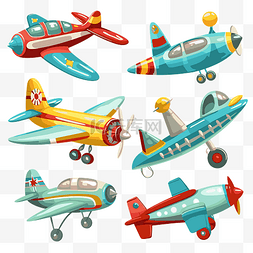 飞机色图片_飞机剪贴画各种类型的卡通飞机 