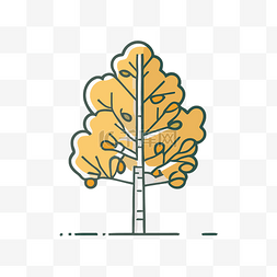 黄色背景的秋线树 向量
