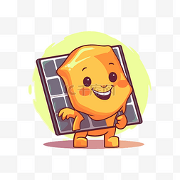 黄金卡通人物图片_太陽能板 向量