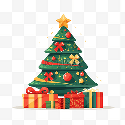 帶禮物盒的聖誕樹