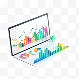 分析分析ui图片_最小 3D 插图数据分析财务报告图
