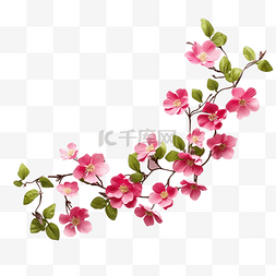 粉色花朵藤蔓装饰