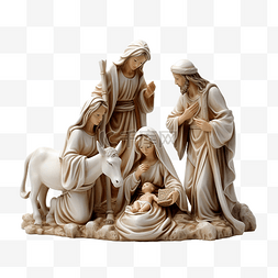 耶稣诞生场景，有约瑟夫母亲玛丽