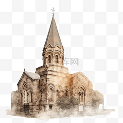 亚美尼亚图片_埃里温有尖顶的东方教堂褪色图像