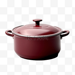 勃艮第红设计图片_用于烹饪的带盖勃艮第锅的图像