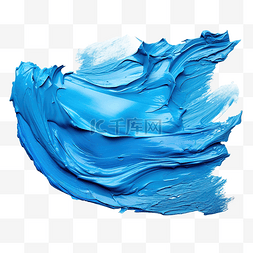 油漆抽象图片_孤立的蓝色油漆刷描边