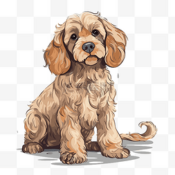 cockapoo 剪贴画可爱的绘图的凯恩梗