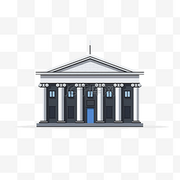 简约风格的银行大楼插图