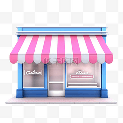 咖啡店店铺图片_粉红色蓝色商店或店面隔离启动特