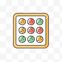按钮圣诞图片_带有多个彩色按钮的小表格图标 